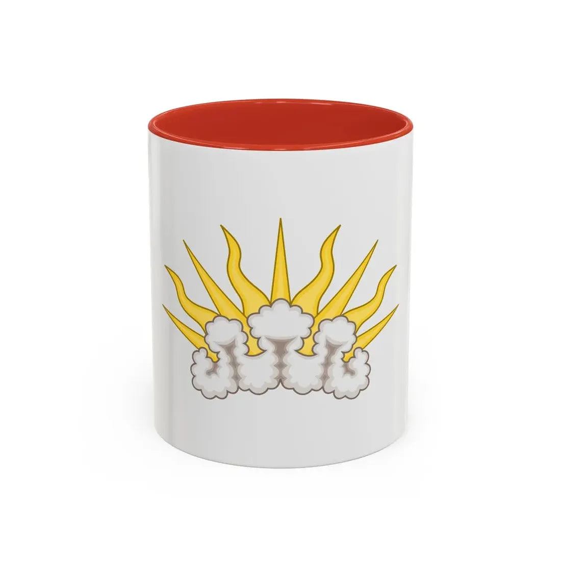 Sunburst Badge - Accent Coffee Mug 11oz Red - Go Mug Yourself