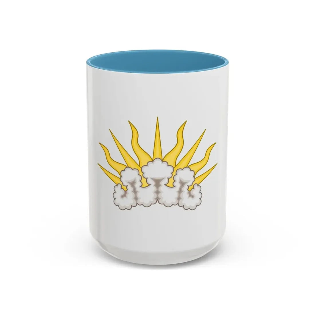 Sunburst Badge - Accent Coffee Mug 15oz Light Blue - Go Mug Yourself