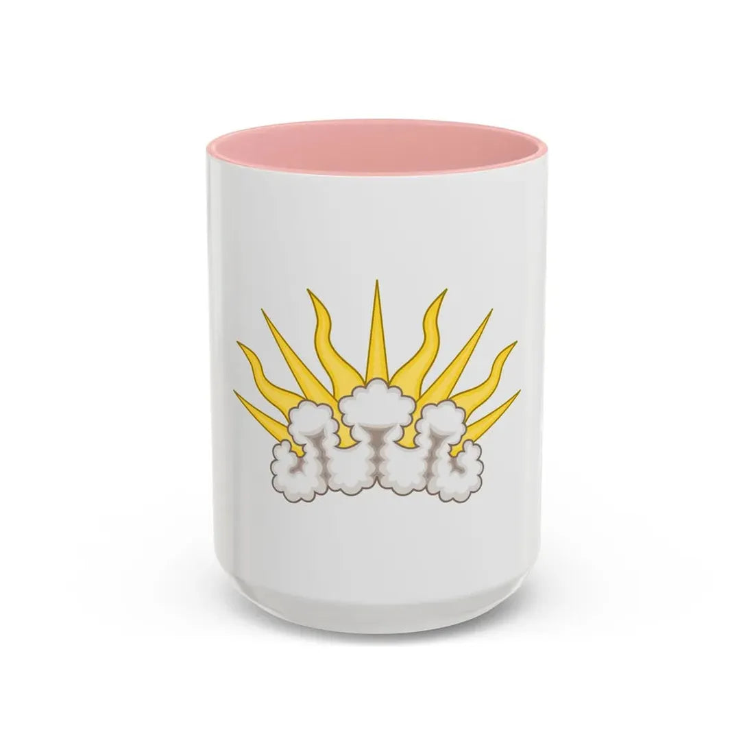 Sunburst Badge - Accent Coffee Mug 15oz Pink - Go Mug Yourself