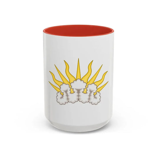 Sunburst Badge - Accent Coffee Mug 15oz Red - Go Mug Yourself