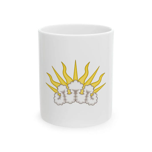 Sunburst Badge - White Coffee Mug 11oz - Go Mug Yourself