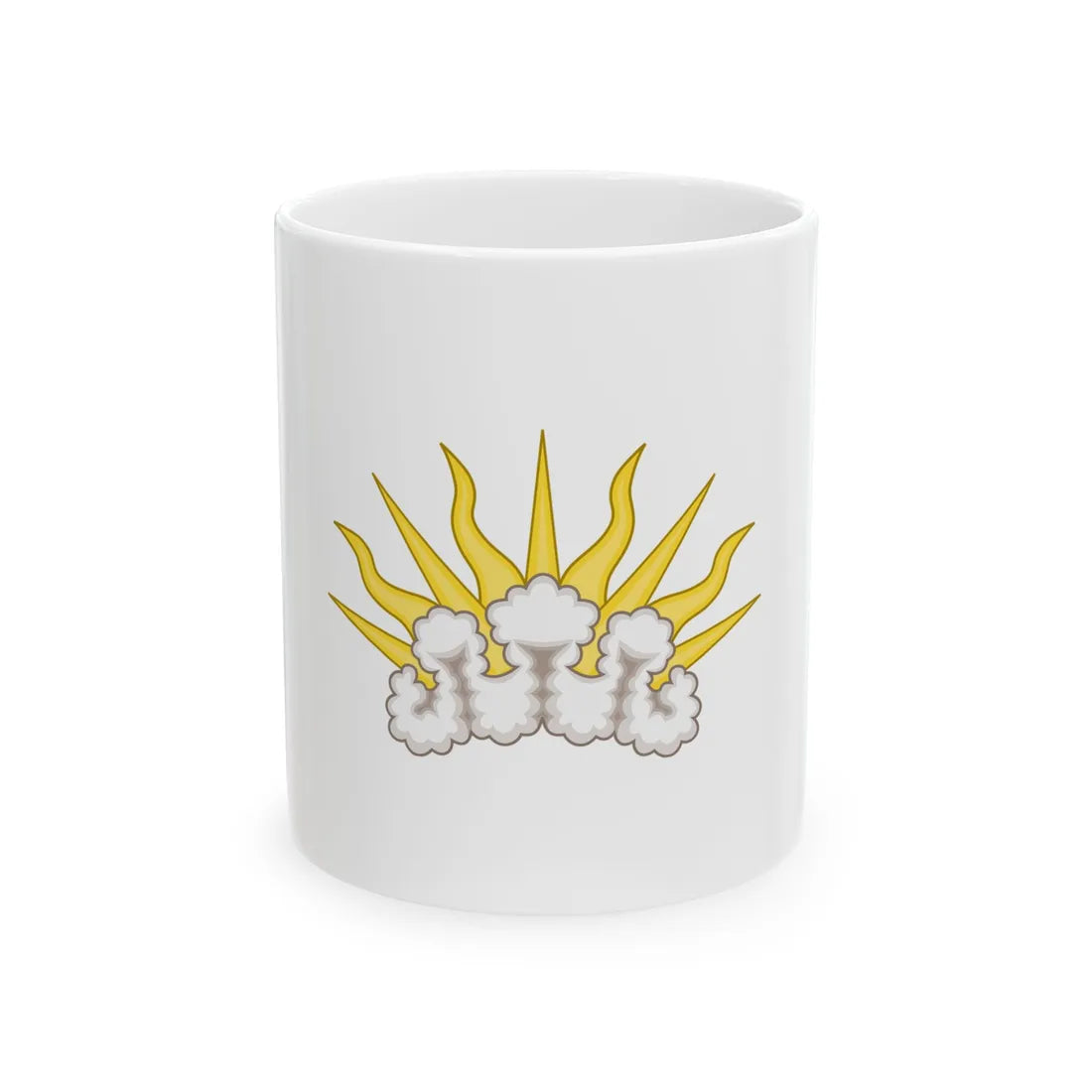 Sunburst Badge - White Coffee Mug - Go Mug Yourself