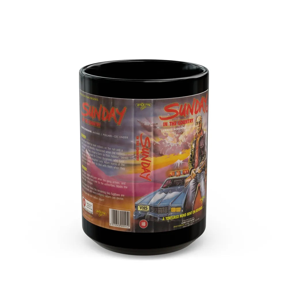 SUNDAY IN THE COUNTRY (VHS COVER) - Black Coffee Mug-15oz-Go Mug Yourself