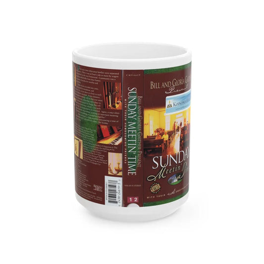 SUNDAY MEETIN TIME (VHS COVER) - White Coffee Mug-15oz-Go Mug Yourself