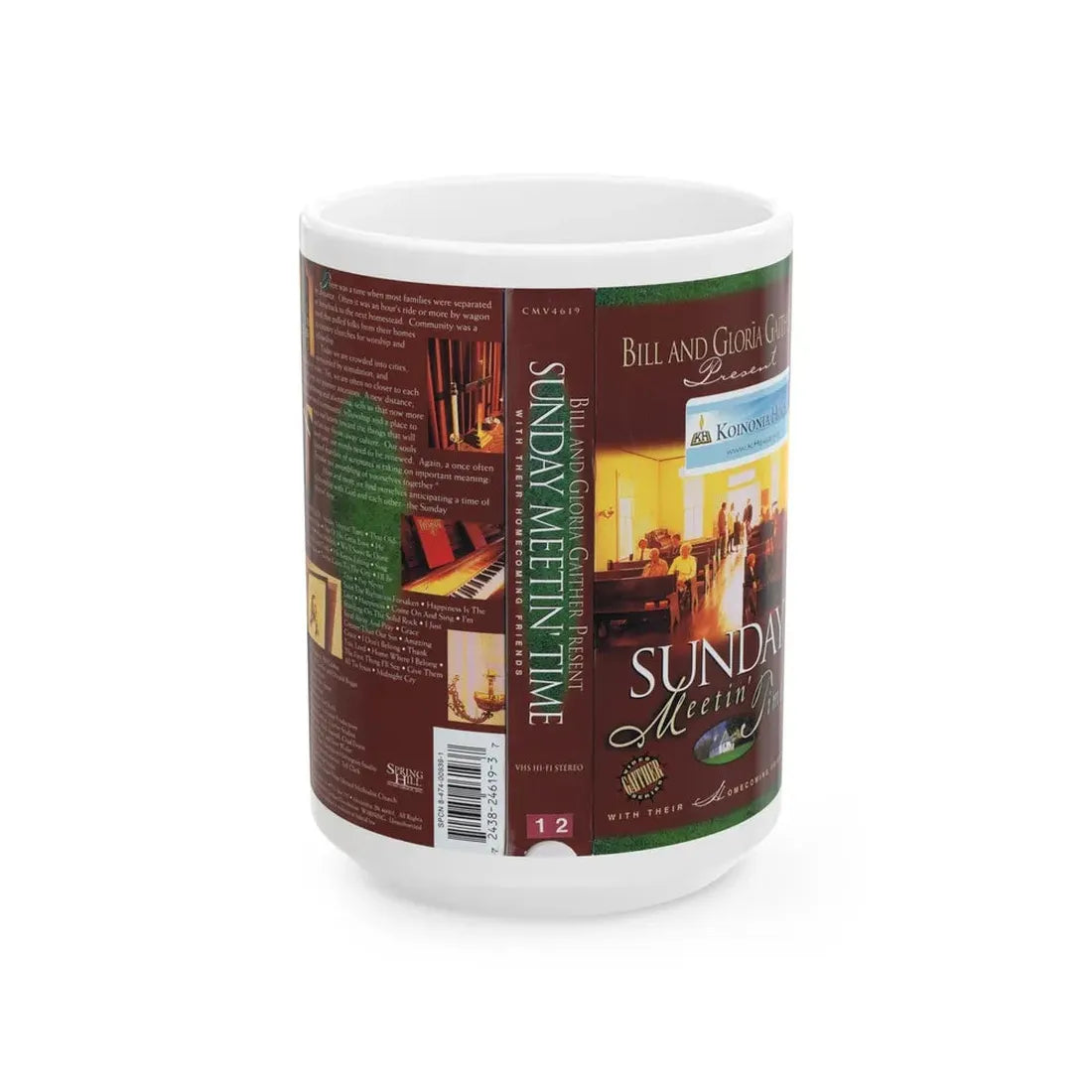 SUNDAY MEETIN TIME (VHS COVER) - White Coffee Mug 15oz - Go Mug Yourself