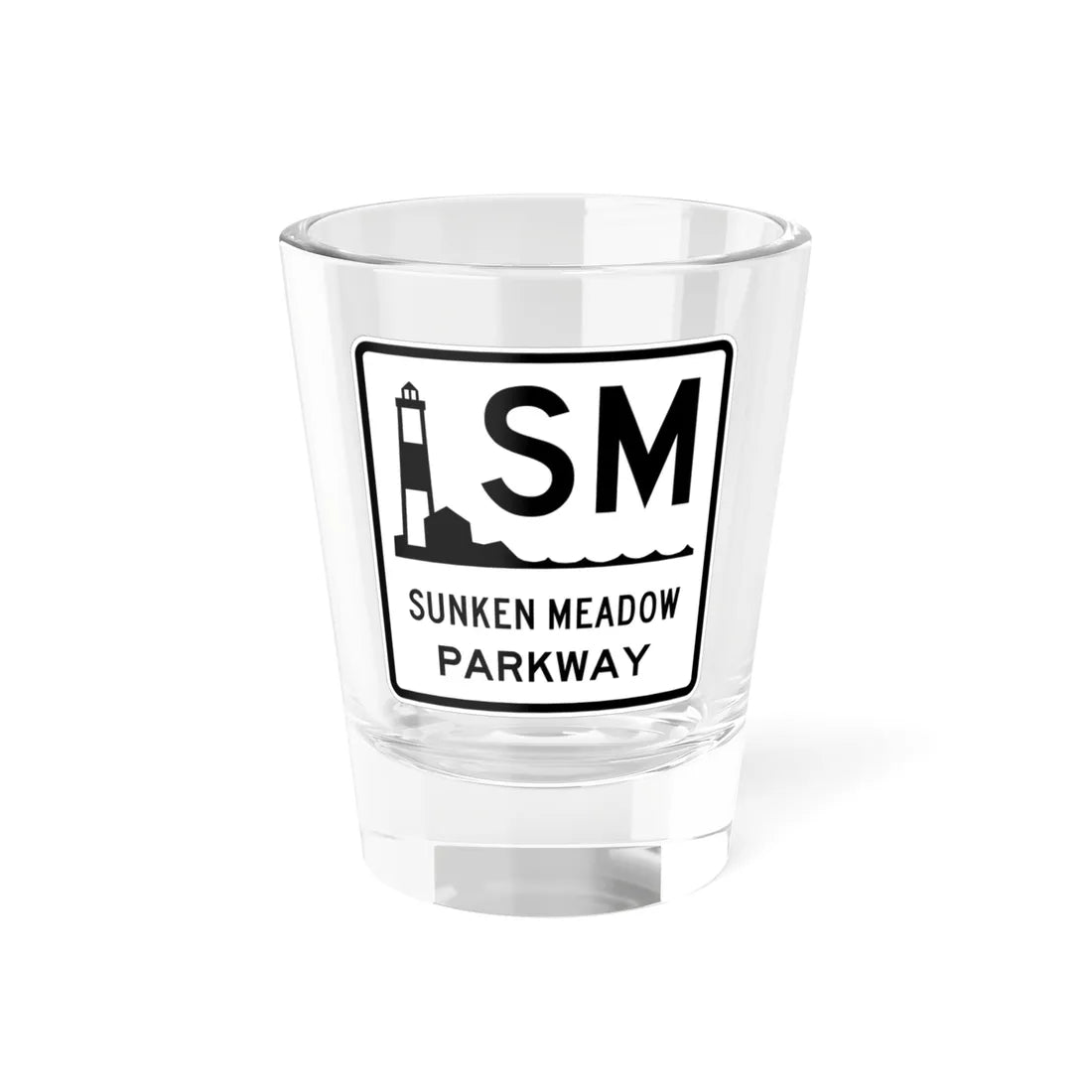 Sunken Meadow Pkwy Shield (New York) (Road Sign) Shot Glass 1.5oz 1.5oz - Go Mug Yourself