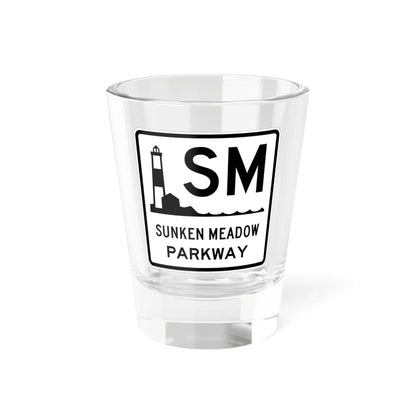 Sunken Meadow Pkwy Shield (New York) (Road Sign) Shot Glass 1.5oz 1.5oz - Go Mug Yourself