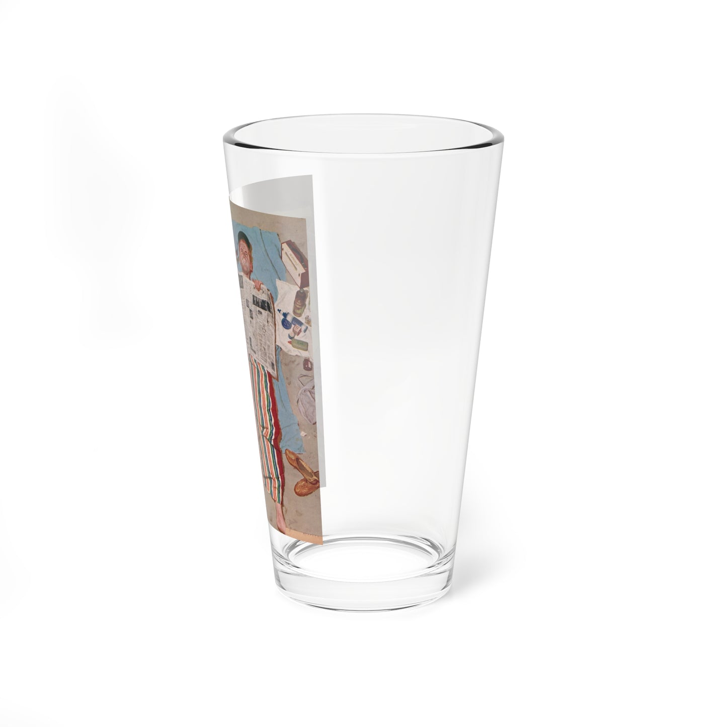 Sunscreen, The Saturday Evening Post, August 16, 1958 (Magazine Illustration) Pint Glass 16oz-Go Mug Yourself