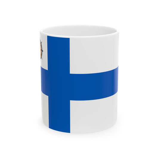 Suomen luotsilippu 1919-1920 (Finland) White Coffee Mug-11oz-Go Mug Yourself