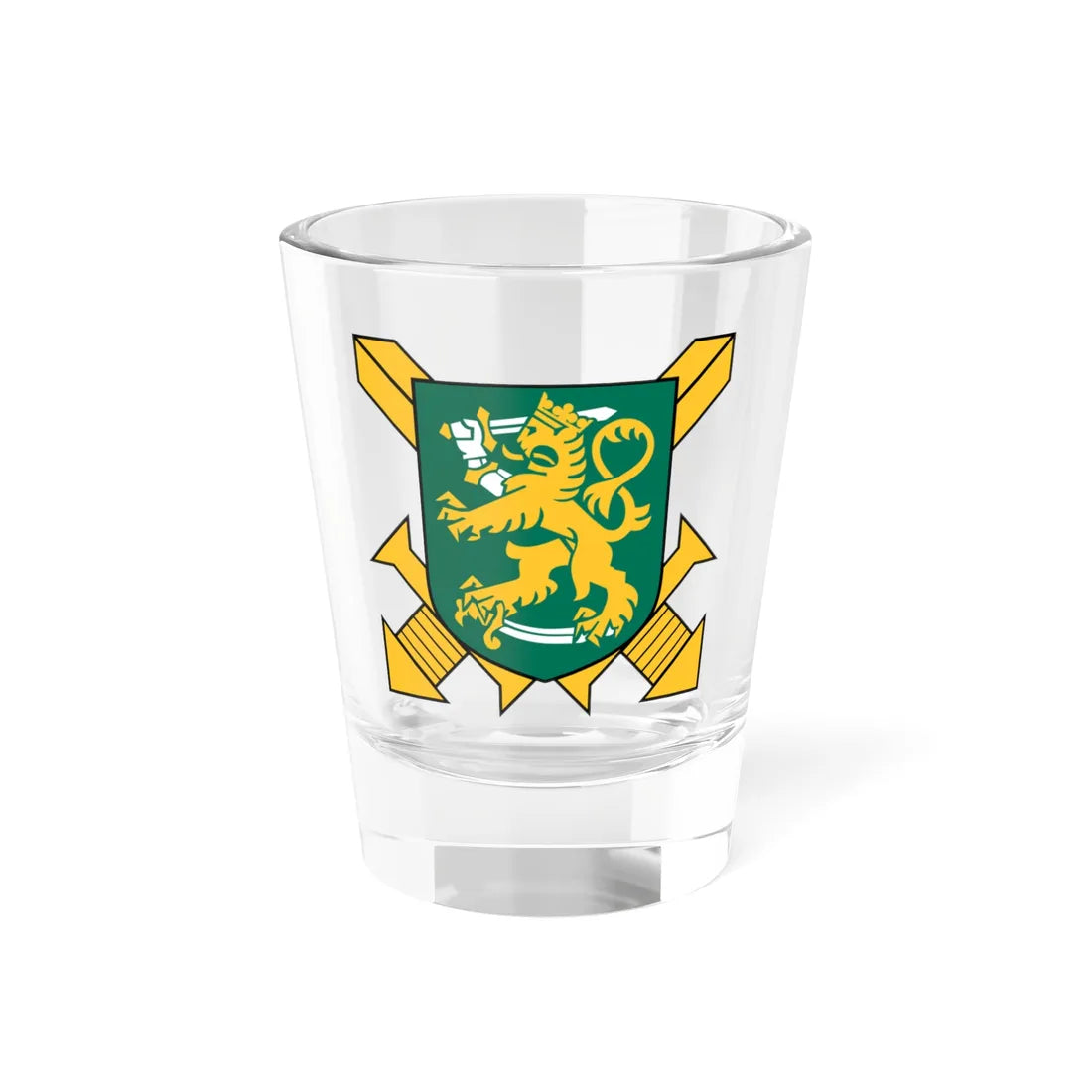 Suomen Maavoimien tunnus (Finland) (Coat of Arms) Shot Glass 1.5oz 1.5oz - Go Mug Yourself