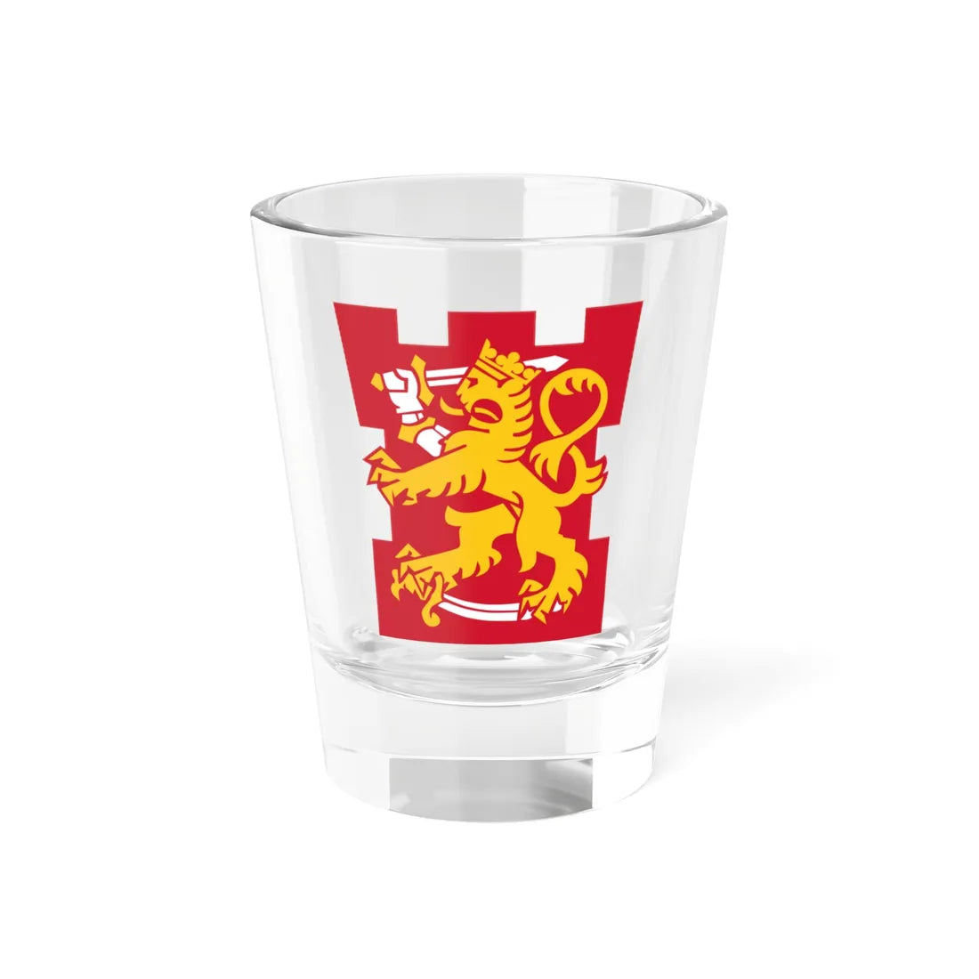 Suomen Puolustusvoimien tornileijona (Finland) (Coat of Arms) Shot Glass 1.5oz 1.5oz - Go Mug Yourself