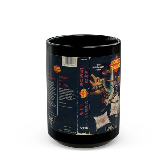 SUPER DRAGONS AND MAFIA VS NINJA (VHS COVER) - Black Coffee Mug-15oz-Go Mug Yourself