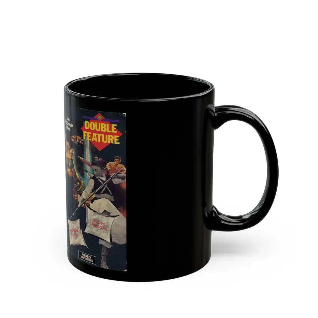 SUPER DRAGONS AND MAFIA VS NINJA (VHS COVER) - Black Coffee Mug - Go Mug Yourself