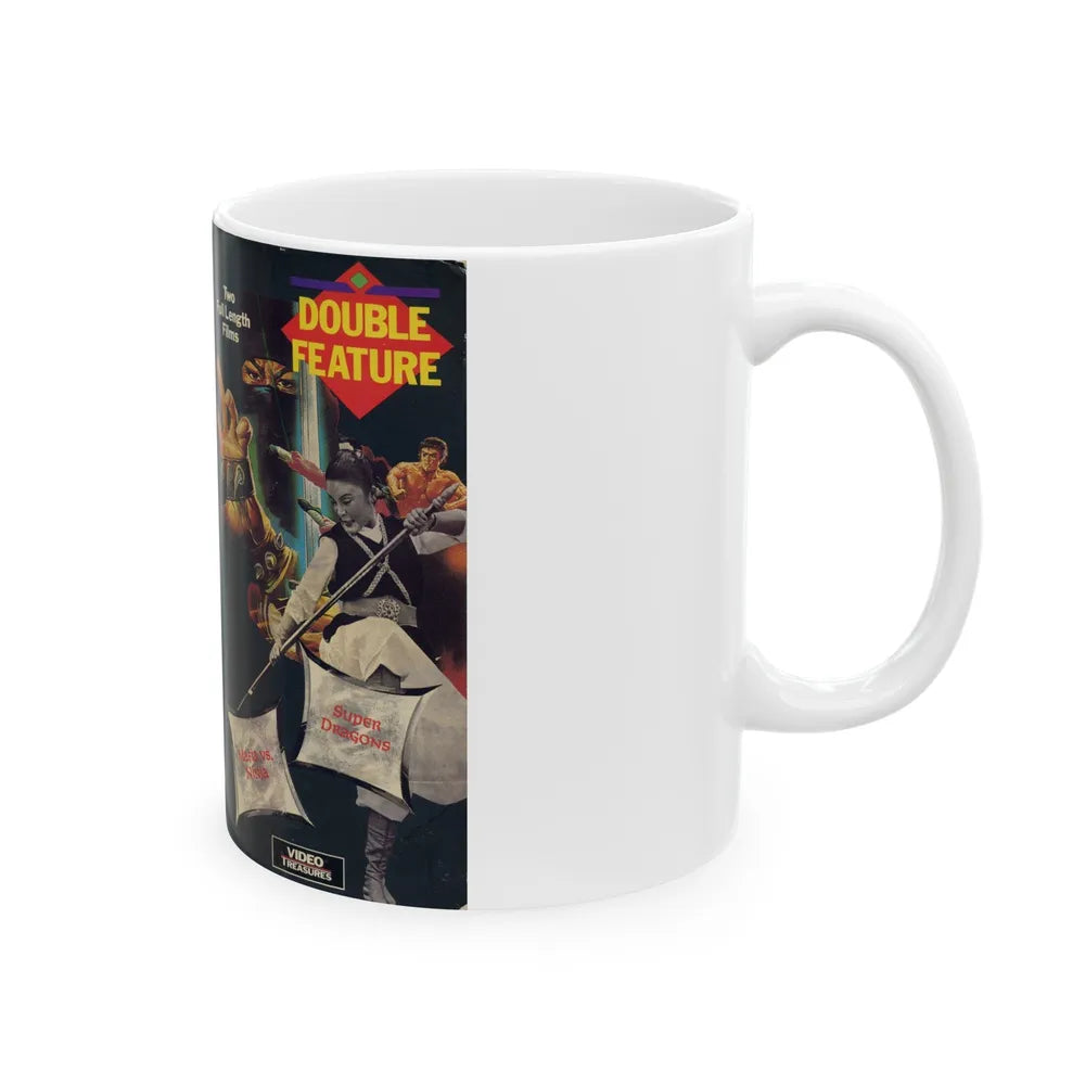 SUPER DRAGONS AND MAFIA VS NINJA (VHS COVER) - White Coffee Mug-Go Mug Yourself