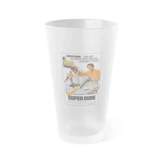 SUPER DUDE 1974 Movie Poster - Frosted Pint Glass 16oz Default Title - Go Mug Yourself