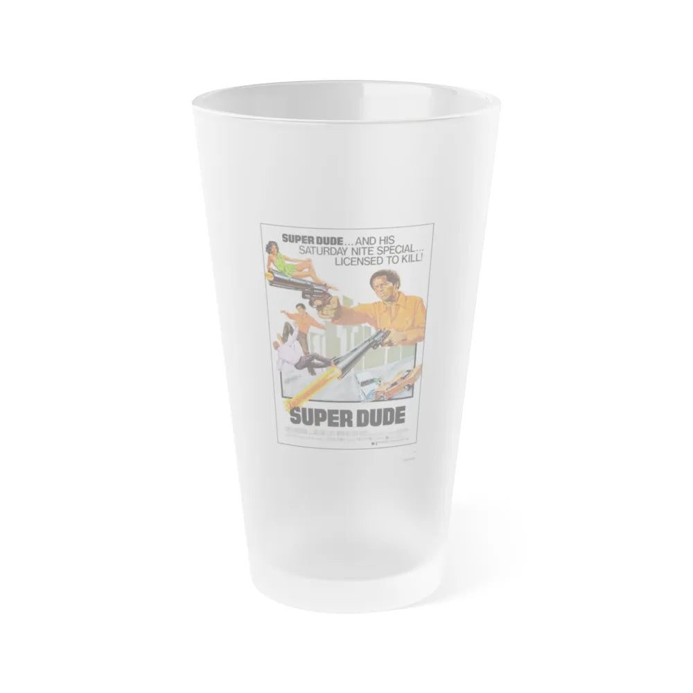 SUPER DUDE 1974 Movie Poster - Frosted Pint Glass 16oz-Go Mug Yourself