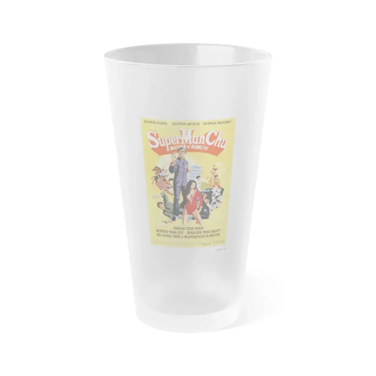 SUPER MAN CHU 1973 Movie Poster - Frosted Pint Glass 16oz Default Title - Go Mug Yourself