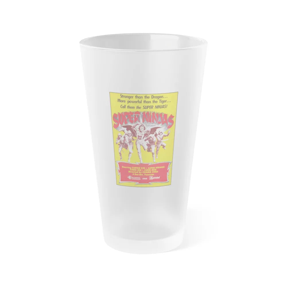 SUPER NINJAS 1982 Movie Poster - Frosted Pint Glass 16oz-Go Mug Yourself