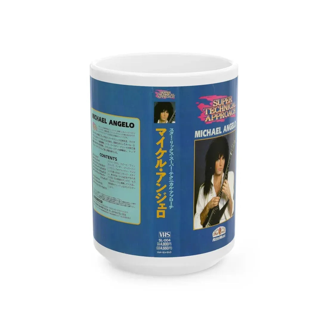 SUPER TECHICAL APPROACH MICHAEL ANGELO (VHS COVER) - White Coffee Mug 15oz - Go Mug Yourself