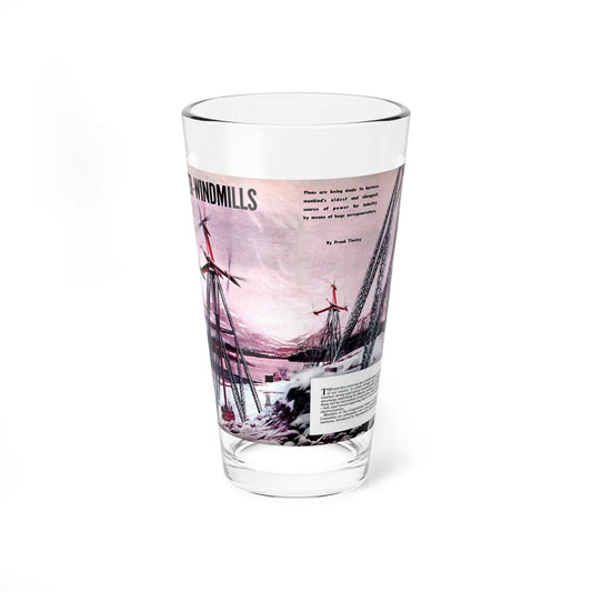 Super-Windmills, 1951 (Magazine Illustration) Pint Glass 16oz-16oz-Go Mug Yourself