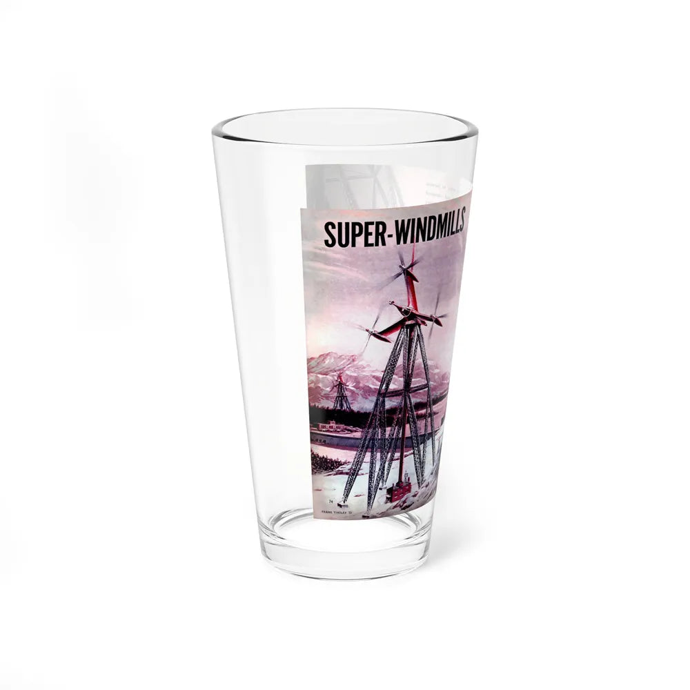 Super-Windmills, 1951 (Magazine Illustration) Pint Glass 16oz-Go Mug Yourself