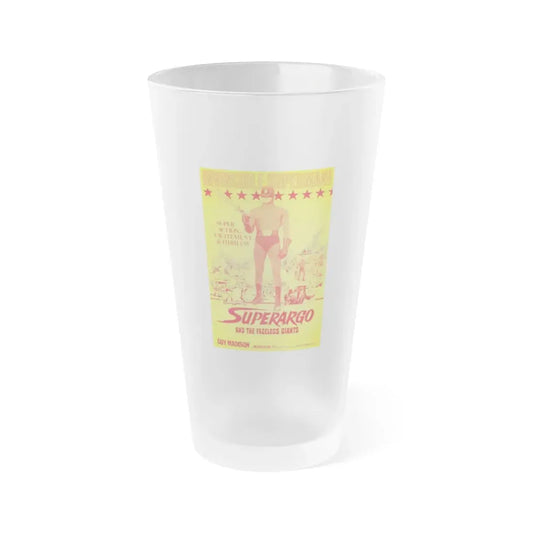 SUPERARGO AND THE FACELESS GIANTS 1968 Movie Poster - Frosted Pint Glass 16oz Default Title - Go Mug Yourself