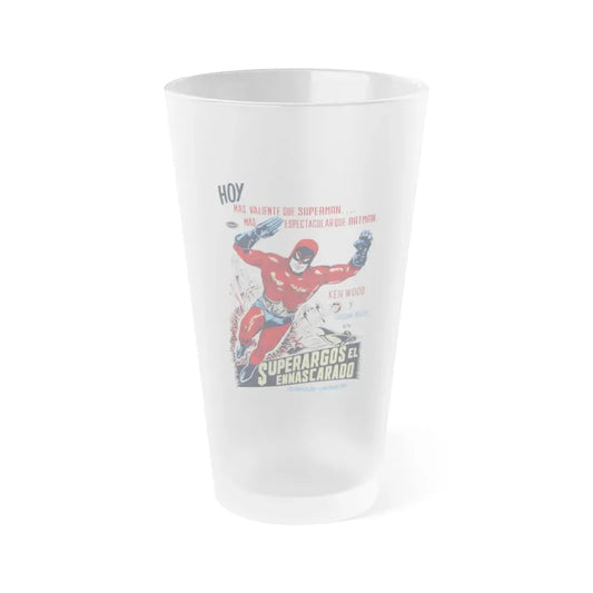SUPERARGO VS DIABOLICUS 1966 Movie Poster - Frosted Pint Glass 16oz Default Title - Go Mug Yourself