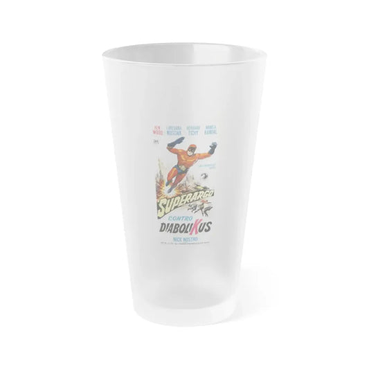 SUPERARGO VS DIABOLICUS (3) 1966 Movie Poster - Frosted Pint Glass 16oz Default Title - Go Mug Yourself