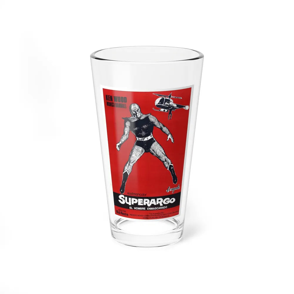 SUPERARGO VS DIABOLICUS (4) 1966 Movie Poster - Pint Glass 16oz-16oz-Go Mug Yourself