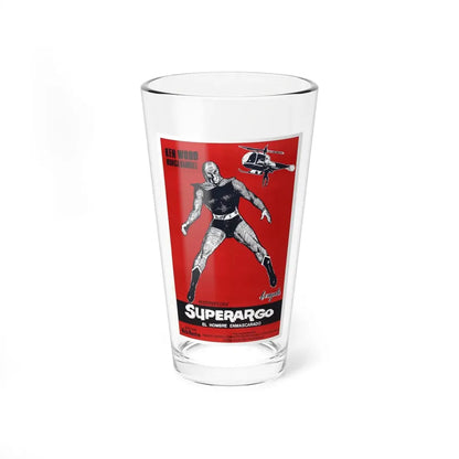 SUPERARGO VS DIABOLICUS (4) 1966 Movie Poster - Pint Glass 16oz 16oz - Go Mug Yourself