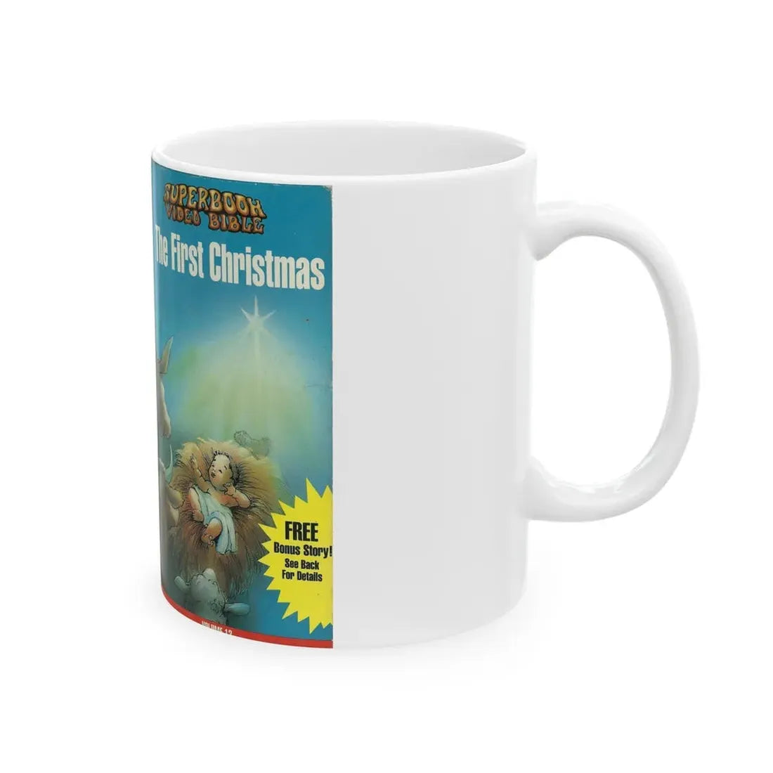 SUPERBOOK VIDEO BIBLE THE FIRST CHRISTMAS (VHS COVER) - White Coffee Mug - Go Mug Yourself