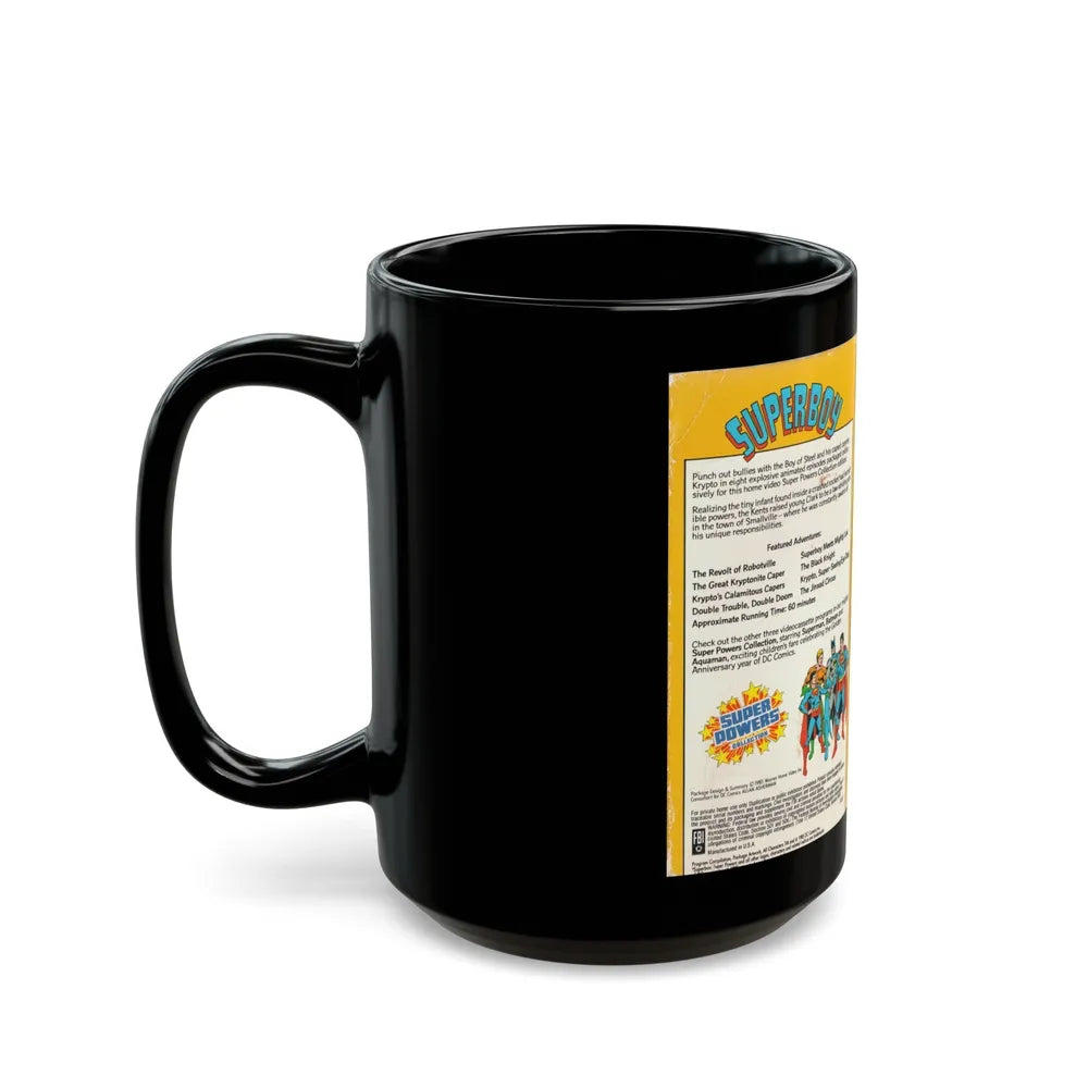 SUPERBOY SUPER POWERS COLLECTION (VHS COVER) - Black Coffee Mug-Go Mug Yourself