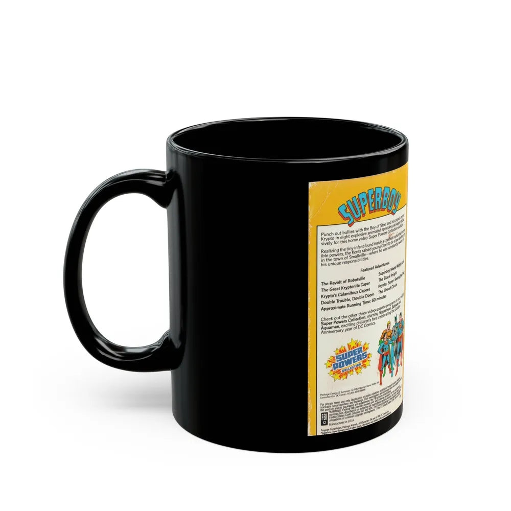 SUPERBOY SUPER POWERS COLLECTION (VHS COVER) - Black Coffee Mug-Go Mug Yourself