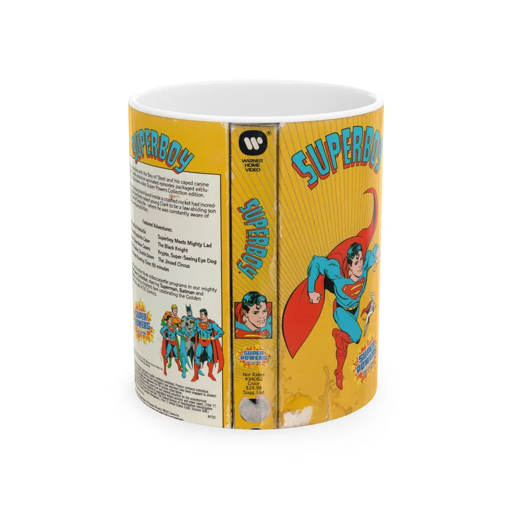 SUPERBOY SUPER POWERS COLLECTION (VHS COVER) - White Coffee Mug-11oz-Go Mug Yourself