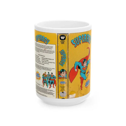 SUPERBOY SUPER POWERS COLLECTION (VHS COVER) - White Coffee Mug 15oz - Go Mug Yourself