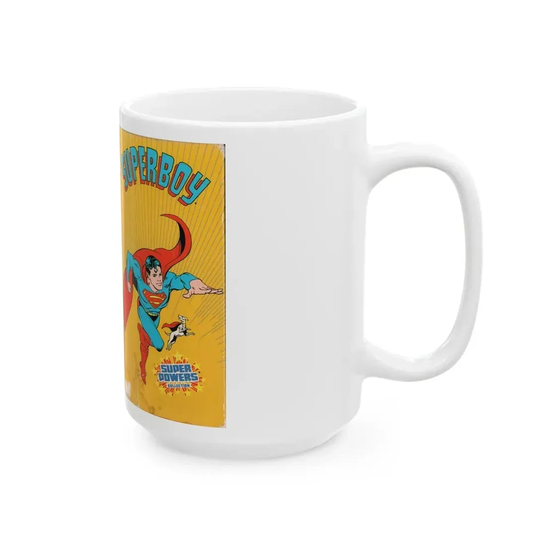 SUPERBOY SUPER POWERS COLLECTION (VHS COVER) - White Coffee Mug - Go Mug Yourself