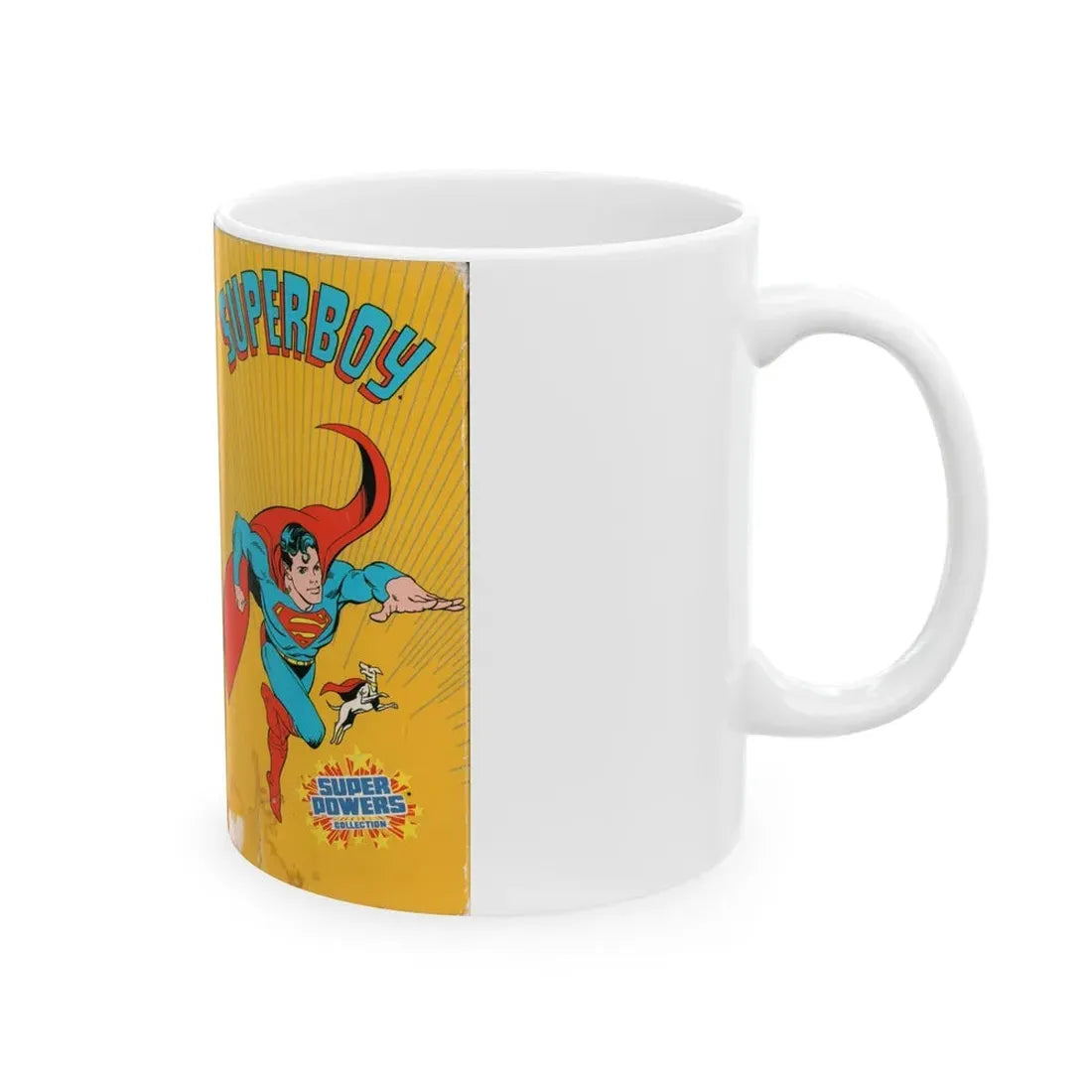 SUPERBOY SUPER POWERS COLLECTION (VHS COVER) - White Coffee Mug - Go Mug Yourself