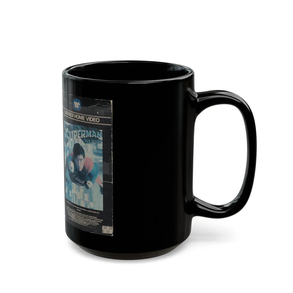 SUPERMAN THE MOVIE (VHS COVER) - Black Coffee Mug-Go Mug Yourself