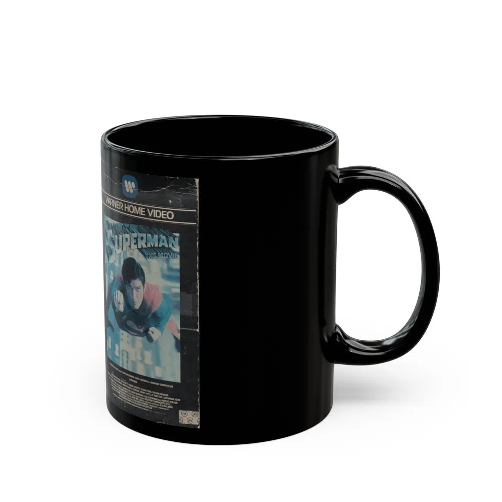 SUPERMAN THE MOVIE (VHS COVER) - Black Coffee Mug-Go Mug Yourself