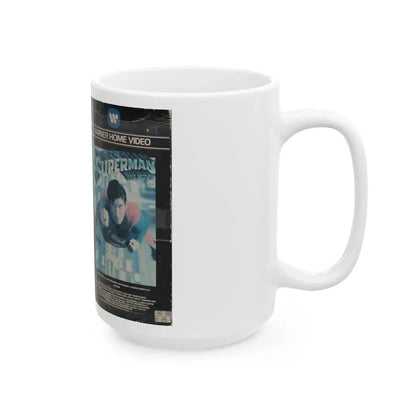 SUPERMAN THE MOVIE (VHS COVER) - White Coffee Mug - Go Mug Yourself