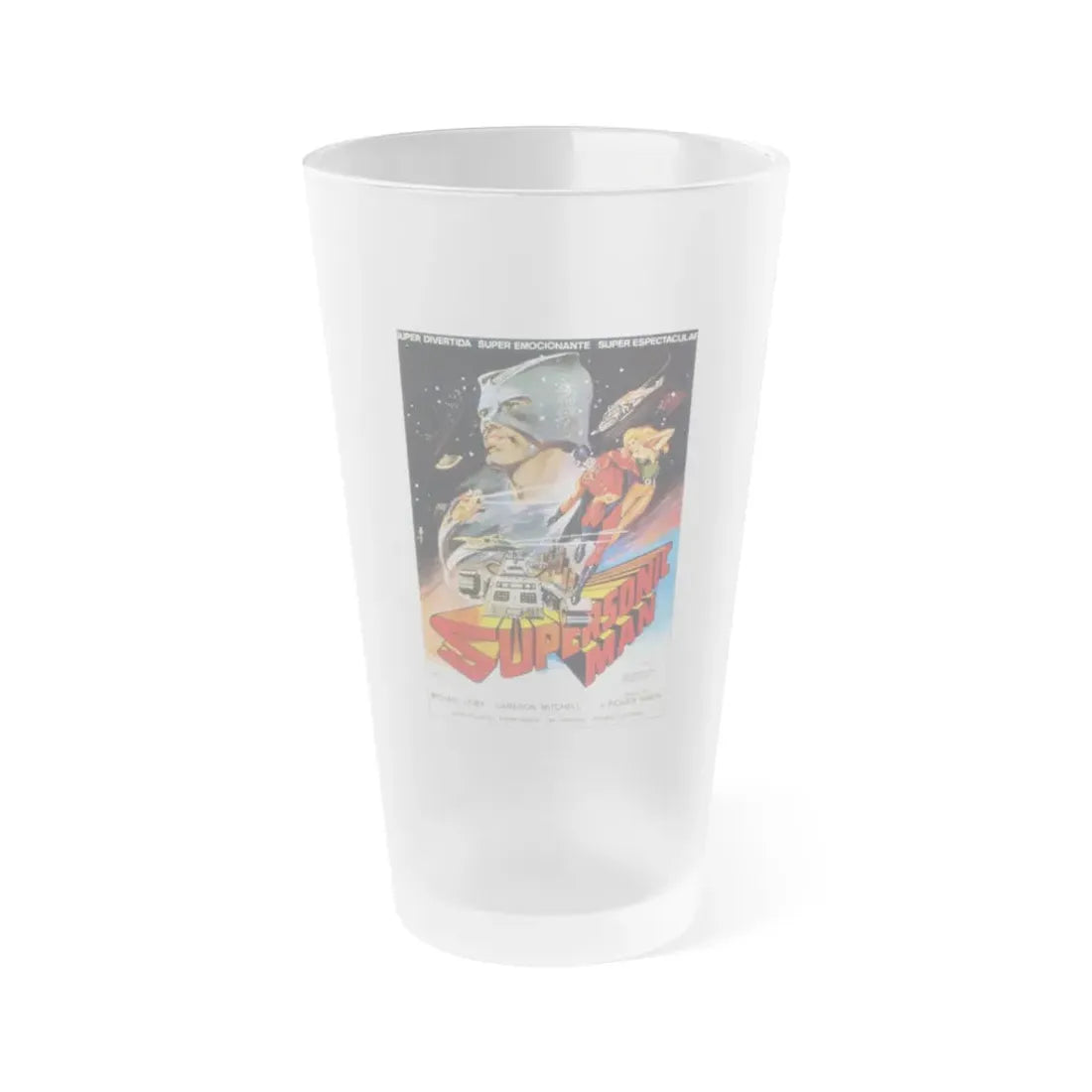 SUPERSONIC MAN 1979 Movie Poster - Frosted Pint Glass 16oz Default Title - Go Mug Yourself