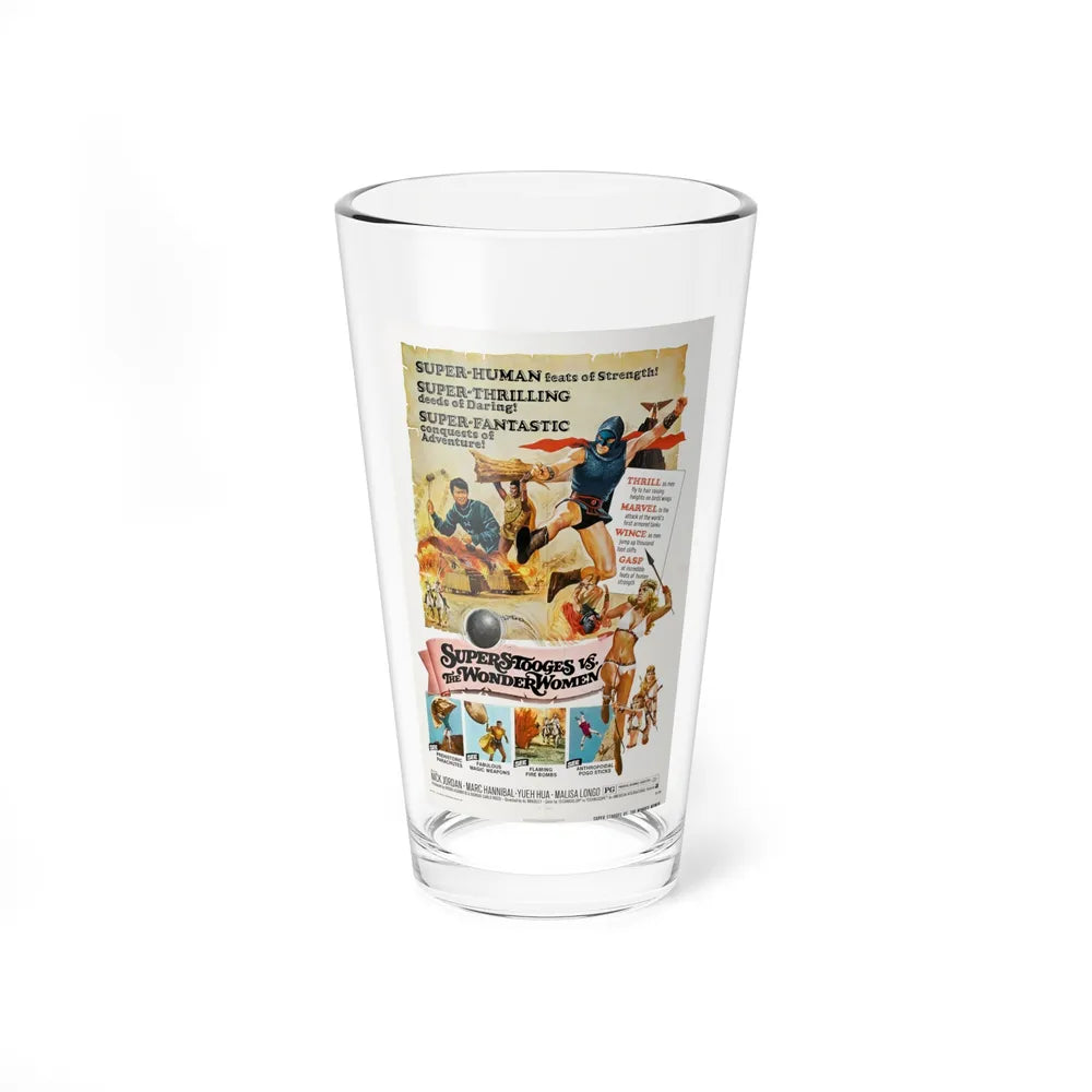 SUPERSTOOGES VS THE WONDER WOMEN (AMAZONS AGAINS SUPERMEN) 1974 Movie Poster - Pint Glass 16oz-16oz-Go Mug Yourself