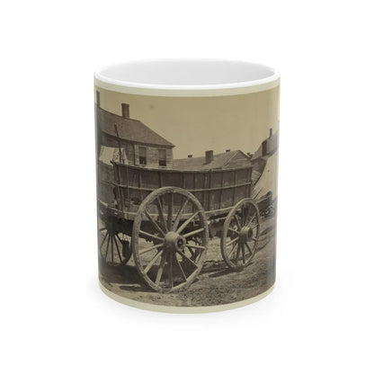 Supply Wagon, Probably In A Civil War Military Facility (U.S. Civil War) White Coffee Mug-11oz-Go Mug Yourself