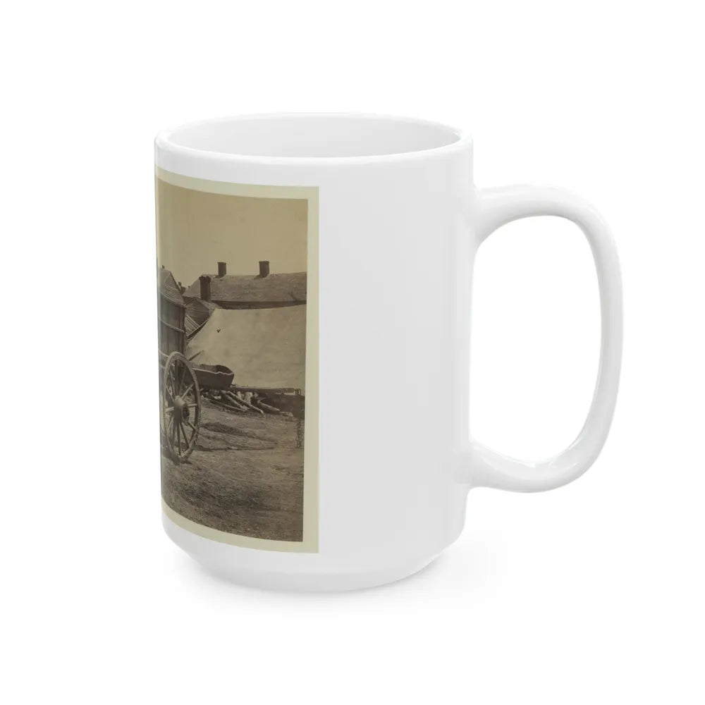 Supply Wagon, Probably In A Civil War Military Facility (U.S. Civil War) White Coffee Mug-Go Mug Yourself