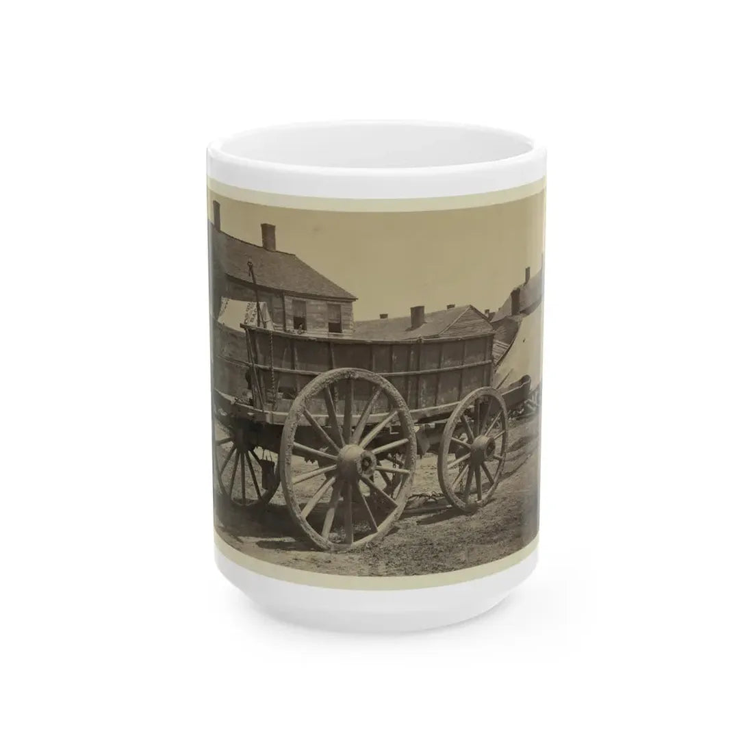 Supply Wagon, Probably In A Civil War Military Facility (U.S. Civil War) White Coffee Mug 15oz - Go Mug Yourself