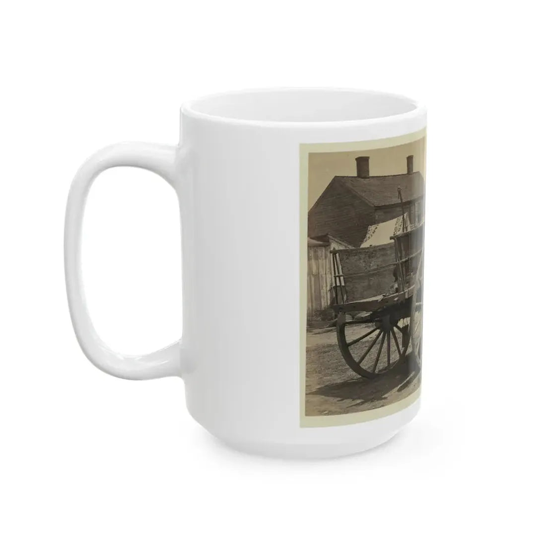 Supply Wagon, Probably In A Civil War Military Facility (U.S. Civil War) White Coffee Mug - Go Mug Yourself
