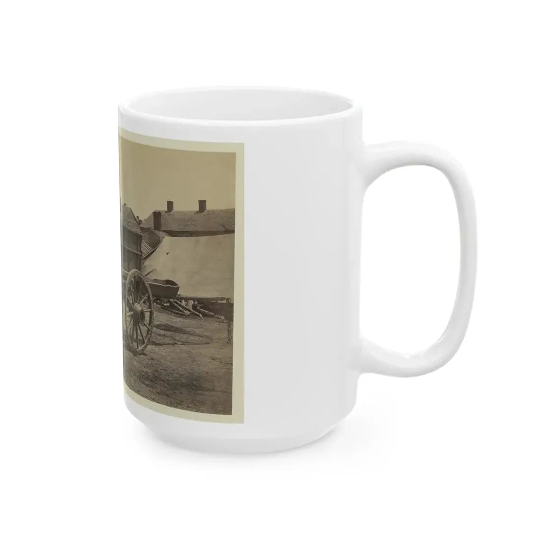 Supply Wagon, Probably In A Civil War Military Facility (U.S. Civil War) White Coffee Mug - Go Mug Yourself