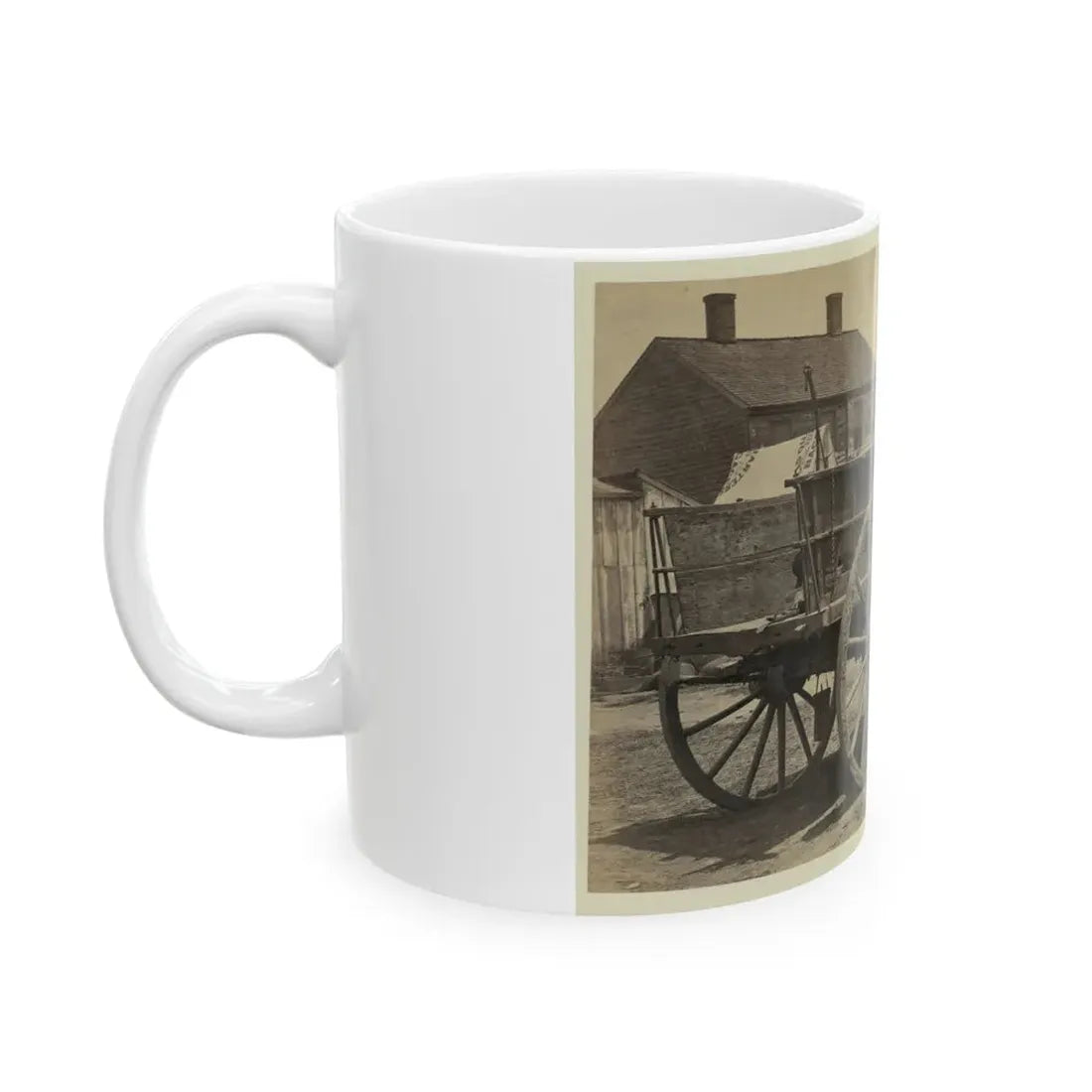 Supply Wagon, Probably In A Civil War Military Facility (U.S. Civil War) White Coffee Mug - Go Mug Yourself