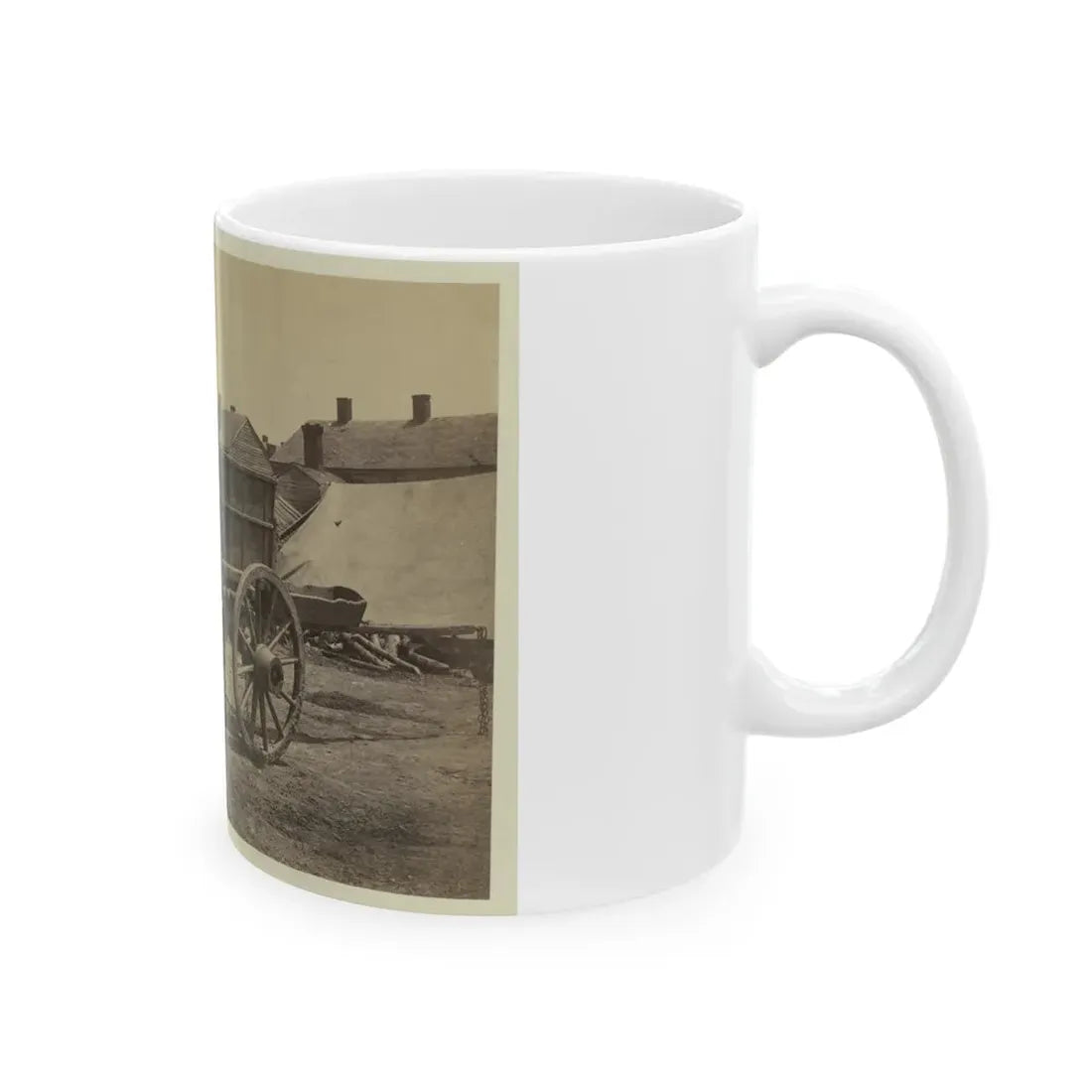 Supply Wagon, Probably In A Civil War Military Facility (U.S. Civil War) White Coffee Mug - Go Mug Yourself