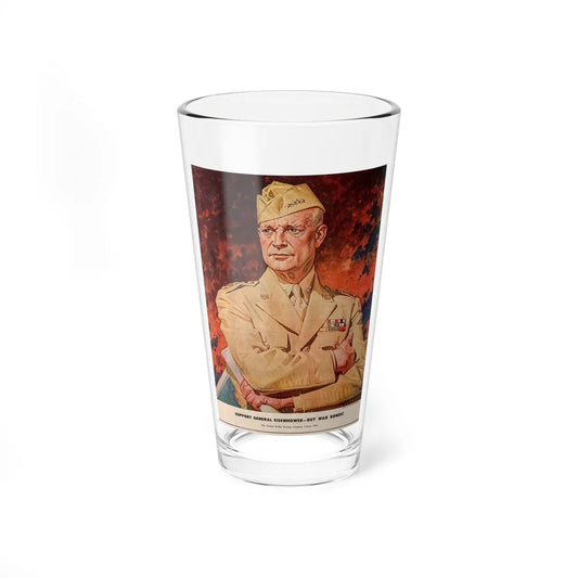 Support General Eisenhower, The Saturday Evening Post, March 11, 1944 (Magazine Illustration) Pint Glass 16oz 16oz - Go Mug Yourself